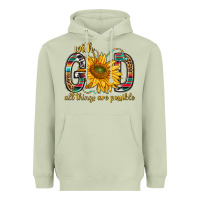 Matcha with god all things are possible with sunflower bbs Heavyweight Hoodie - BundleAndBundleShop
