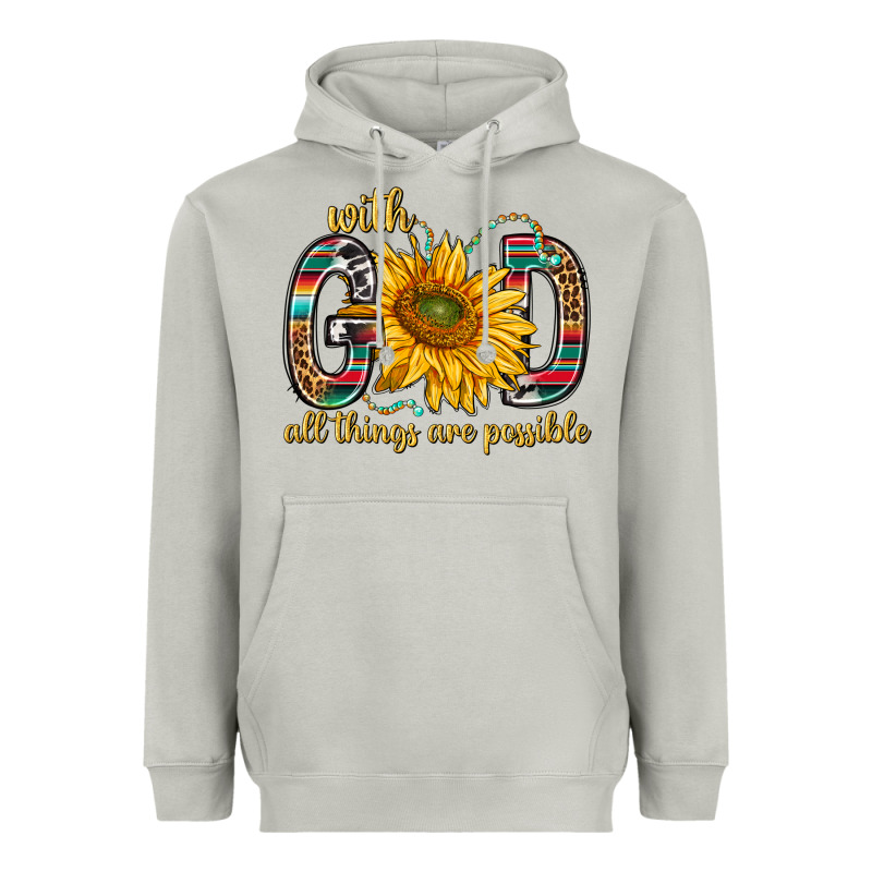 With God All Things Are Possible With Sunflower Bbs Heavyweight Hoodie by BundleAndBundleShop | Teevron