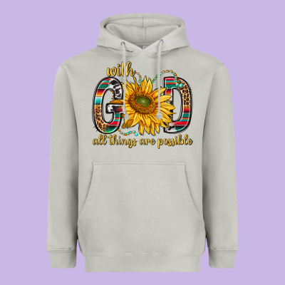 With God All Things Are Possible With Sunflower Bbs Heavyweight Hoodie Designed By Bundleandbundleshop