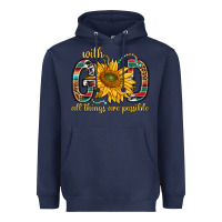 Navy with god all things are possible with sunflower bbs Heavyweight Hoodie - BundleAndBundleShop