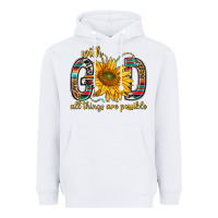 White with god all things are possible with sunflower bbs Heavyweight Hoodie - BundleAndBundleShop