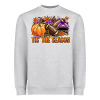 Heather Grey Tis' the season Football purple helmet Heavyweight Sweatshirt - NancyCooperArtShop