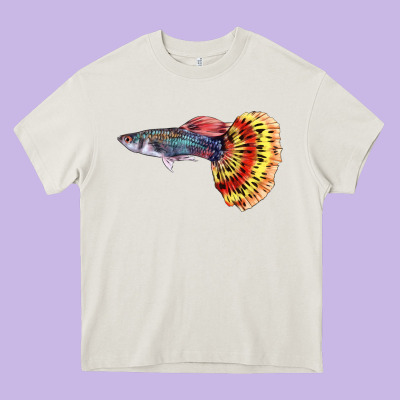 Guppy Fish Heavy Core Tee Designed By Lillyallendesigns