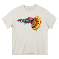 Cream Guppy Fish Heavy Core Tee - LillyAllenDesigns
