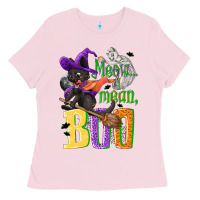 Bubblegum Pink Meow i mean, boo Halloween Ladies Tee - NancyCooperArtShop