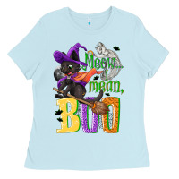 Baby Blue Meow i mean, boo Halloween Ladies Tee - NancyCooperArtShop