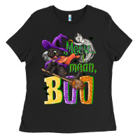 Black Meow i mean, boo Halloween Ladies Tee - NancyCooperArtShop