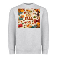 Heather Grey Hello Fall Heavyweight Sweatshirt - texasbilliewilder