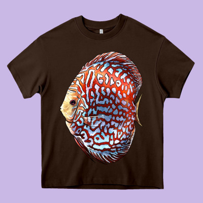 Discus Fish Heavy Core Tee Designed By Lillyallendesigns