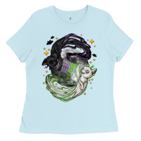Magical Cats Ghost With Moon Halloween Ladies Tee | Teevron