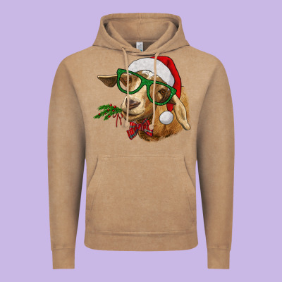 Christmas Goat Vintage Hoodie Designed By Ranaportraitstore