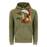 Vintage Olive christmas goat Vintage Hoodie - RanaPortraitStore
