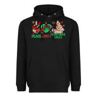 Black peace love christmas cakes bbs Heavyweight Hoodie - BundleAndBundleShop
