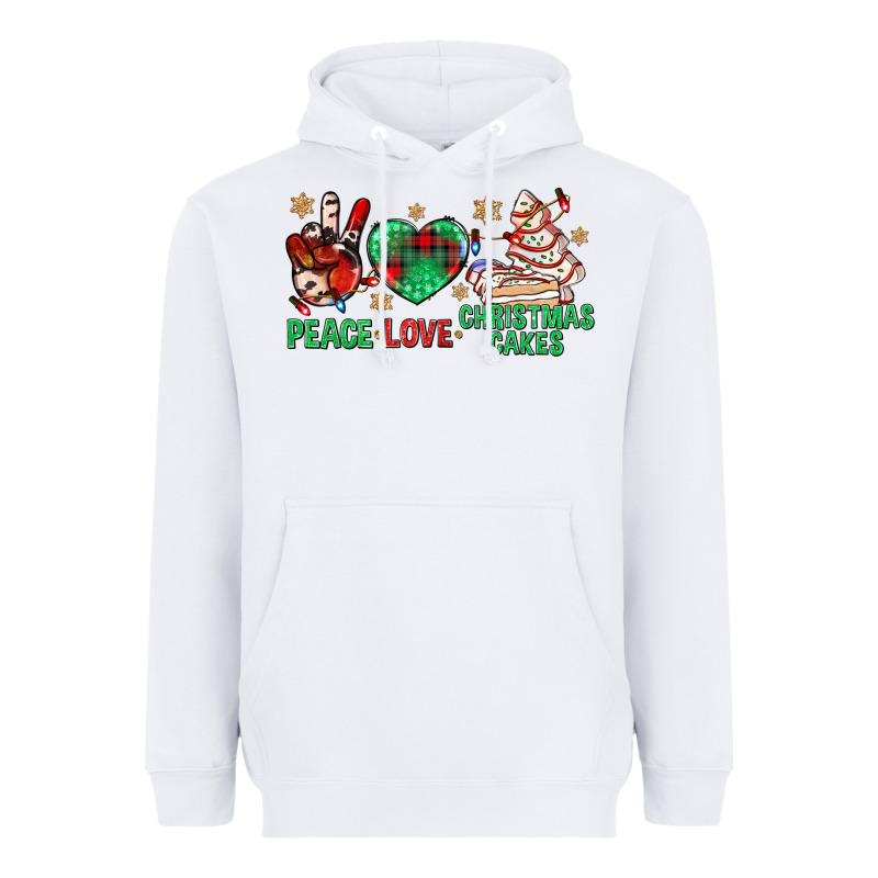 Peace Love Christmas Cakes Bbs Heavyweight Hoodie by BundleAndBundleShop | Teevron