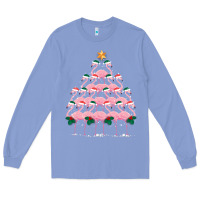 Colony Blue Christmas Tree Flamingo Long Sleeve Tee - Bettercallsaul
