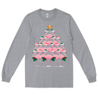 Heather Grey Christmas Tree Flamingo Long Sleeve Tee - Bettercallsaul