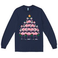 Navy Christmas Tree Flamingo Long Sleeve Tee - Bettercallsaul