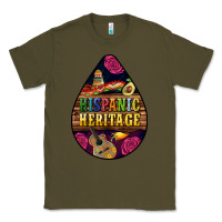 Army Green teardrop Hispanic Heritage Classic Tee - BundleAndBundleShop
