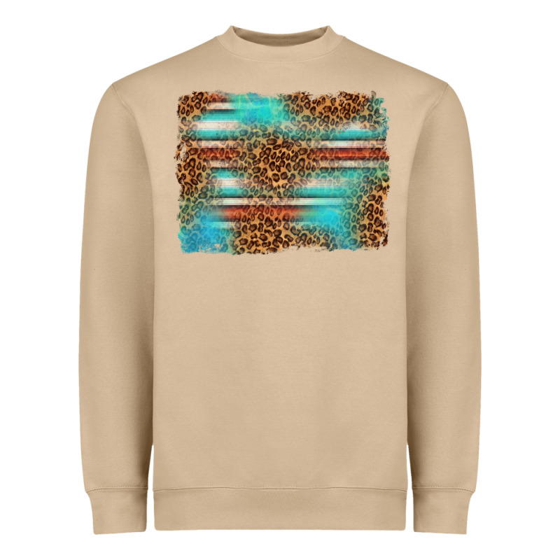 Serape And Leopard Background Heavyweight Sweatshirt by texasbilliewilder | Teevron