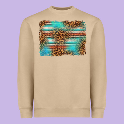 Serape And Leopard Background Heavyweight Sweatshirt Designed By Texasbilliewilder