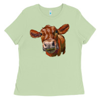 Matcha red angus face Ladies Tee - LillyAllenDesigns