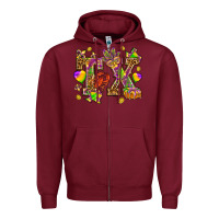 Burgundy Texas Mardi Gras Zipper Hoodie - HowdyJamesFarm