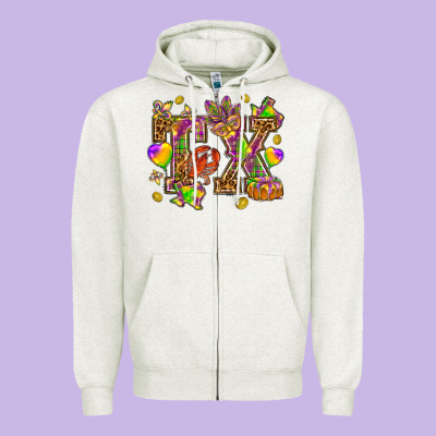Texas Mardi Gras Zipper Hoodie Designed By Howdyjamesfarm