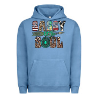 Pigment Pebble Blue sassy little soul Urban Hoodie - CowhideDigitalArt