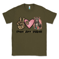 Army Green peace love pitbull Classic Tee - JahusDesignShop