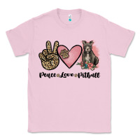 Bubblegum Pink peace love pitbull Classic Tee - JahusDesignShop