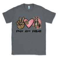Charcoal Heather peace love pitbull Classic Tee - JahusDesignShop