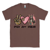 Chestnut peace love pitbull Classic Tee - JahusDesignShop