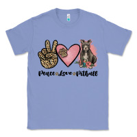 Colony Blue peace love pitbull Classic Tee - JahusDesignShop