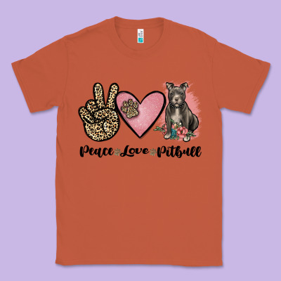 Peace Love Pitbull Classic Tee Designed By Jahusdesignshop