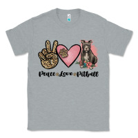 Heather Grey peace love pitbull Classic Tee - JahusDesignShop