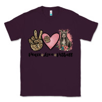 Plum peace love pitbull Classic Tee - JahusDesignShop
