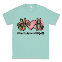 Seafoam peace love pitbull Classic Tee - JahusDesignShop