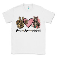 White peace love pitbull Classic Tee - JahusDesignShop