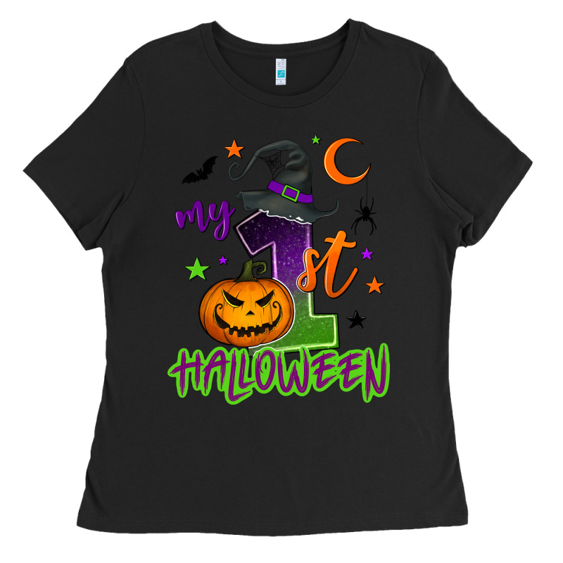 My First Halloween Ladies Tee by NancyCooperArtShop | Teevron