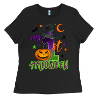 Black My first Halloween Ladies Tee - NancyCooperArtShop