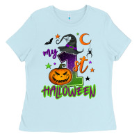 Baby Blue My first Halloween Ladies Tee - NancyCooperArtShop