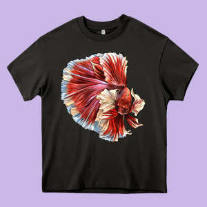 Betta Fish Heavy Core Tee Designed By Lillyallendesigns