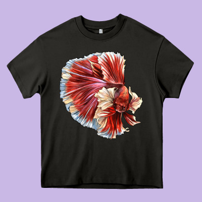Betta Fish Heavy Core Tee Designed By Lillyallendesigns