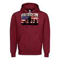 Burgundy Freedom 4th of july Zipper Hoodie - CowGirlArtShop