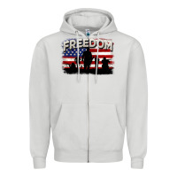 Dove Grey Freedom 4th of july Zipper Hoodie - CowGirlArtShop