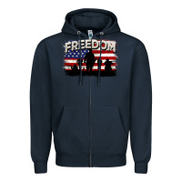 Navy Freedom 4th of july Zipper Hoodie - CowGirlArtShop
