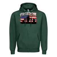 Sports Green Freedom 4th of july Zipper Hoodie - CowGirlArtShop