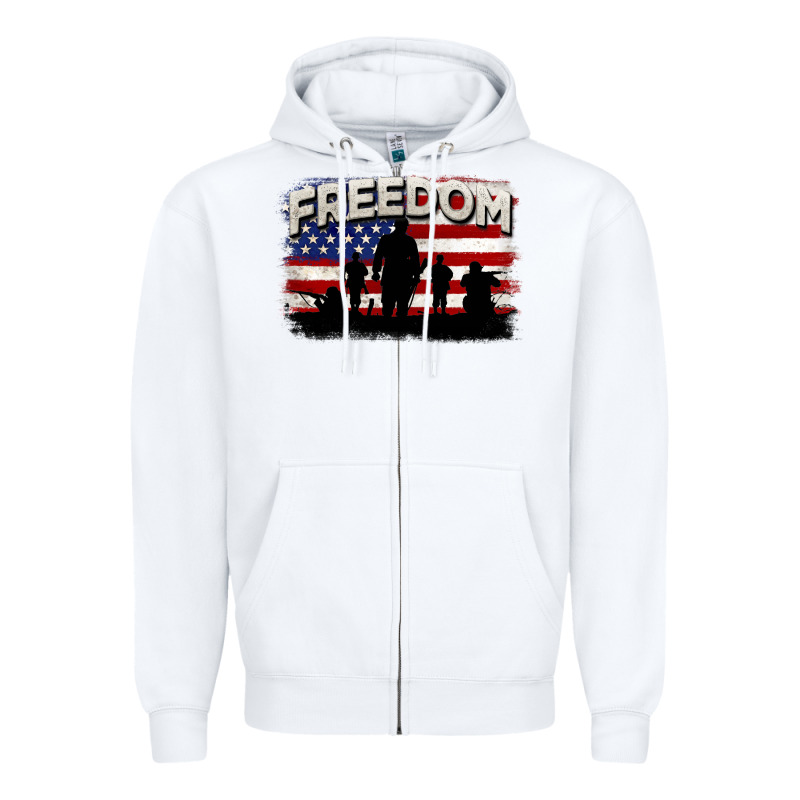 Freedom 4th Of July Zipper Hoodie by CowGirlArtShop | Teevron
