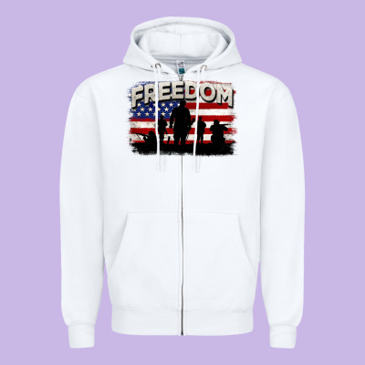 Freedom 4th Of July Zipper Hoodie Designed By Cowgirlartshop