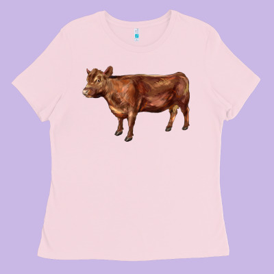 Red Angus Cow Ladies Tee Designed By Lillyallendesigns